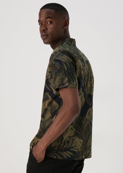 Stone Leaf Print Shirt - Matalan