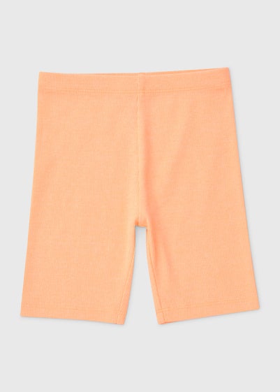 Girls Coral Orange Cycling Shorts (1-7yrs)