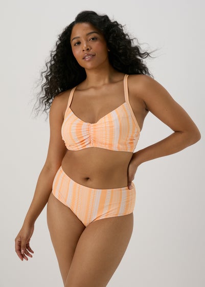 Orange Jacquard D Plus Midi Bikini Bottom