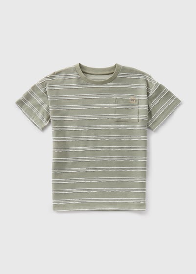 Boys Sage Stripe Textured T-Shirt (1-7yrs)