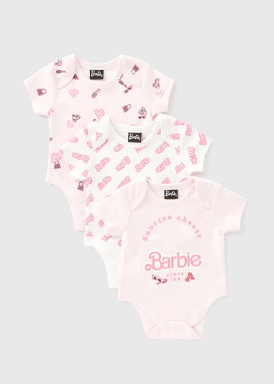 Baby 3 Pack Pink Barbie Bodysuits (Newborn-18mths)