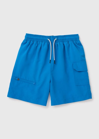 Boys Cobalt Blue Cargo Swim Shorts (6-11yrs)