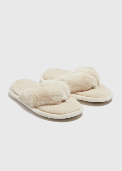 Cream Fur Slippers