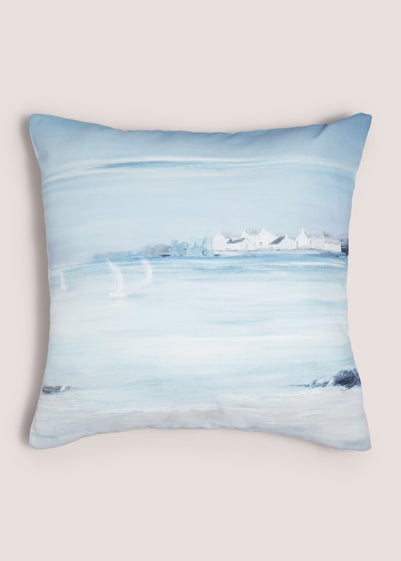 Blue Harbour Scene Cushion (43cm x 43cm)