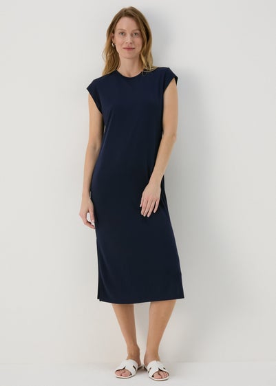 Et Vous Navy Jersey Midi Dress