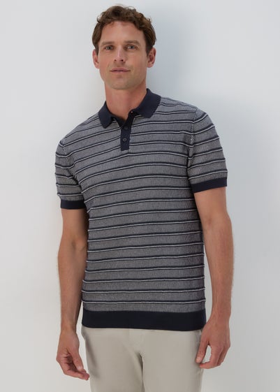 Ecru Textured Polo Shirt