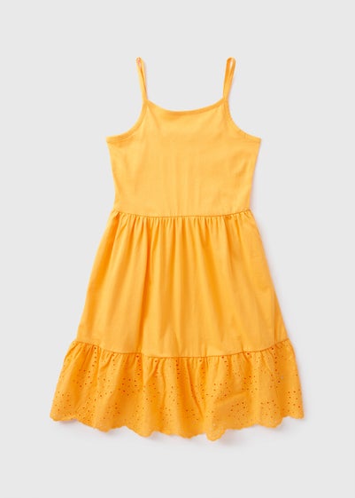 Girls Orange Strappy Jersey Dress (7-13yrs)