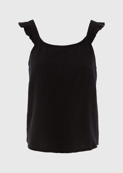 Black Double Cloth Cami Top