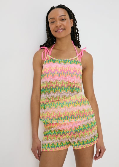 Multicolour Crochet Co Ord Beach Top