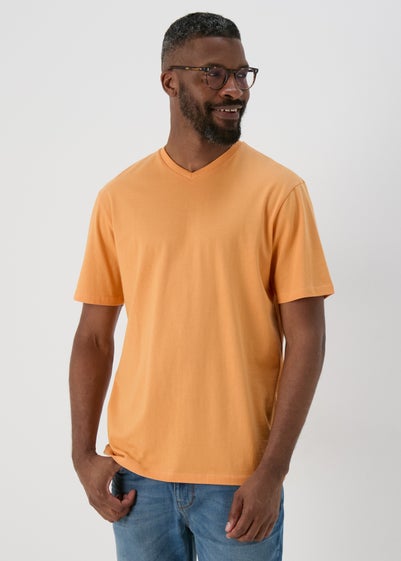 Orange V Neck T-Shirt