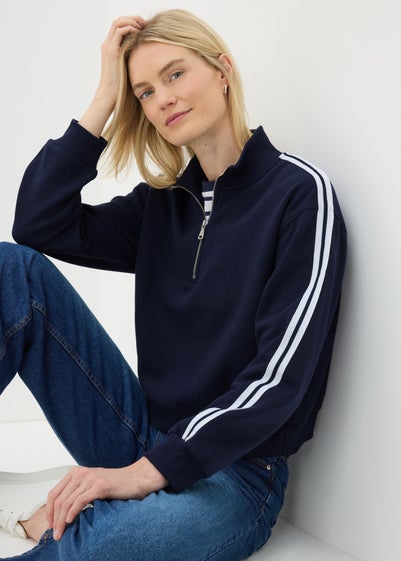 Navy Half Zip Sweatshirt