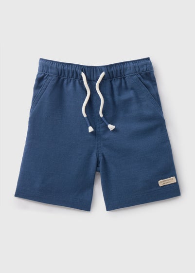 Boys Navy Textured Woven Shorts (1-7yrs)