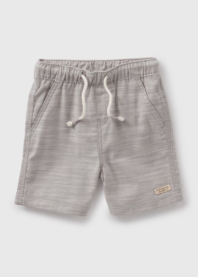 Boys Grey Woven Texture Shorts (1-7yrs)