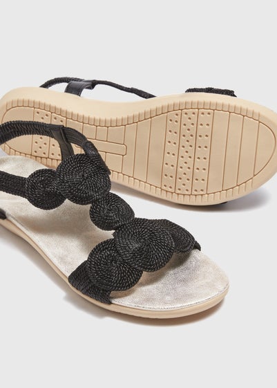 Black Plaited Sandals