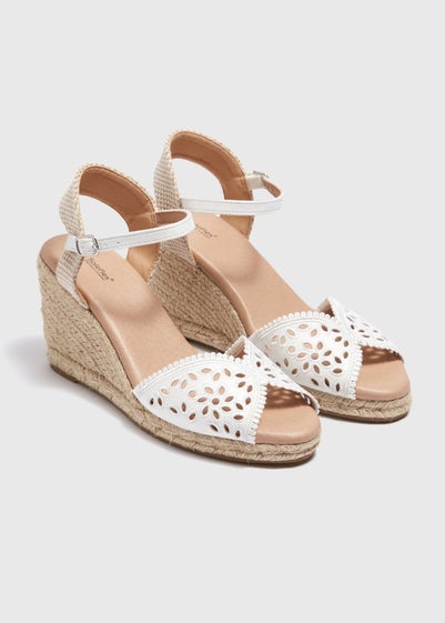 White Lace Espadrille Sandals