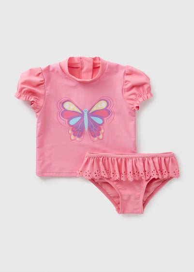 Girls Pink Butterfly Tankini (1-7yrs)