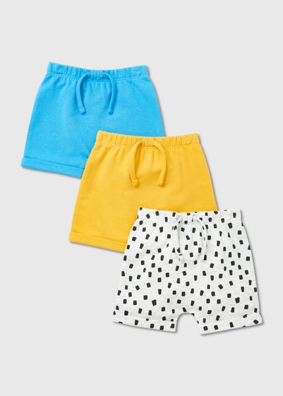 Baby 3 Pack Multicolour Shorts (Newborns-23mths) - Newborn