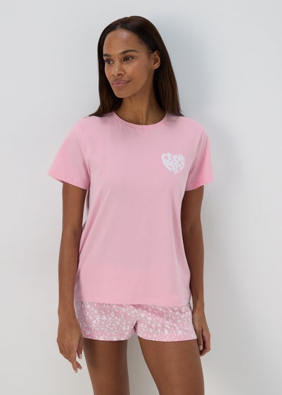Pink Animal Print Shorts & T-Shirt Set - Small