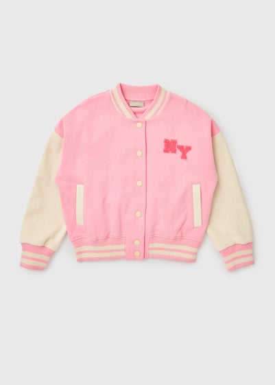 Girls Pink Varsity Jacket (7-13yrs) - Age 9 Years