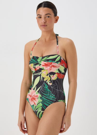 Multi Tropical Floral Swimming Costume - Size 8