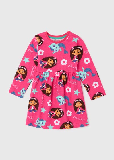 Kids Pink Gabby's Doll House Print Dress (18mths-6yrs)