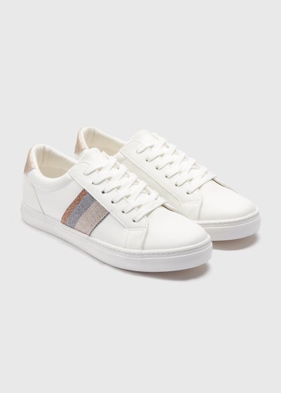 White Lace Up Trainers Reviews - Matalan