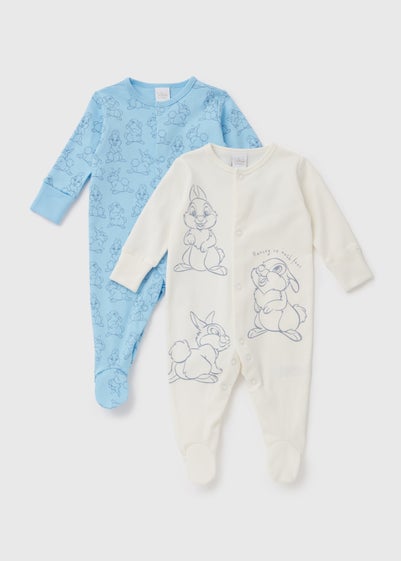 Disney Baby 2 Pack Blue Thumper Sleepsuit (Tiny Baby-18mths) - Tiny Baby