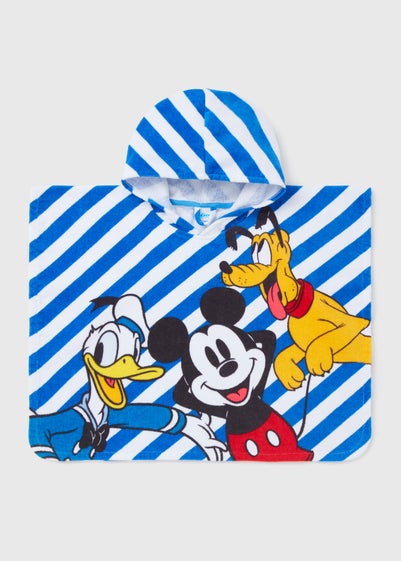 Kids Blue Mickey Mouse Poncho (6mths-5yrs) - One Size