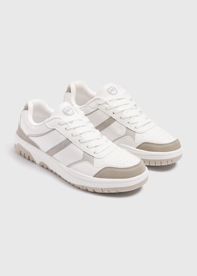 White Court Memory Foam Trainers - Size 6