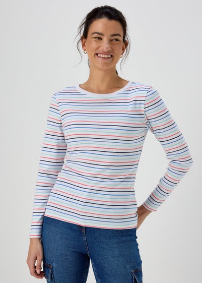 Multicoloured Perfect Stripe Long Sleeve T-Shirt - Size 8