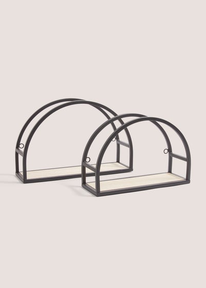 2 Rounded Metal Shelves (30cm x 30cm x 21.5cm)