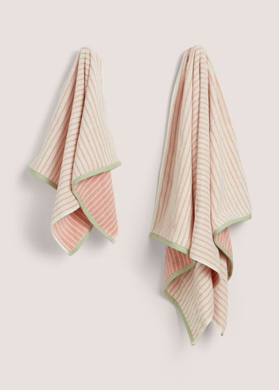 Pink Retreat Stripe Towel (500gsm) - Hand Towel