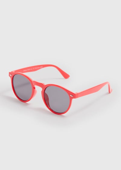 Kids Red Round Sunglasses