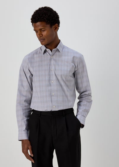 Taylor & Wright Grey & Blue Regular Fit Shirt