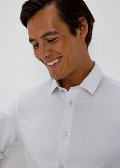 Taylor & Wright White Slim Fit Twill Shirt