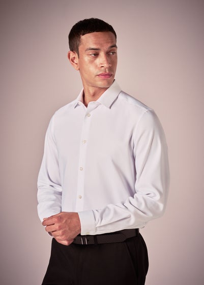 Taylor & Wright White Slim Fit Twill Shirt