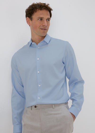 Taylor & Wright Blue Slim Fit Twill Shirt