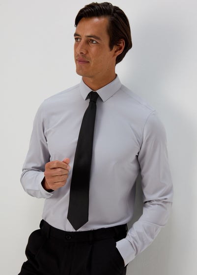 Taylor & Wright Grey Slim Fit 4 Way 
Stretch Shirt