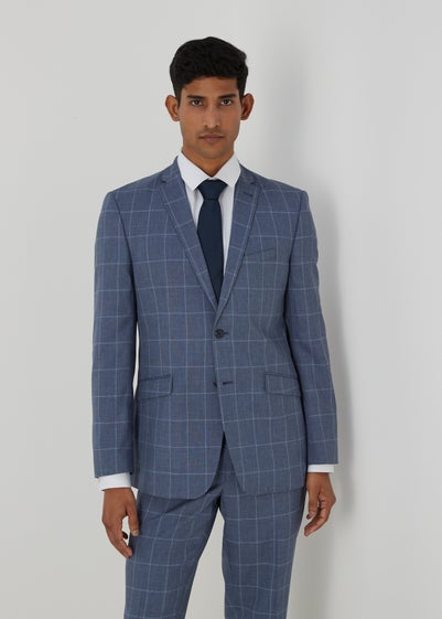 Taylor & Wright Blue Franklin Tailored Fit Jacket - 38 Chest Short