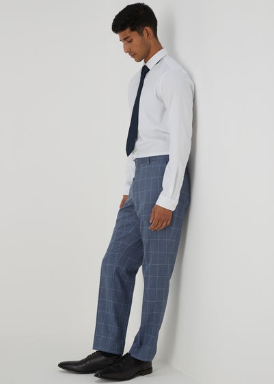 Taylor & Wright Blue Franklin Tailored Fit Trousers - 38 Waist 29 Leg