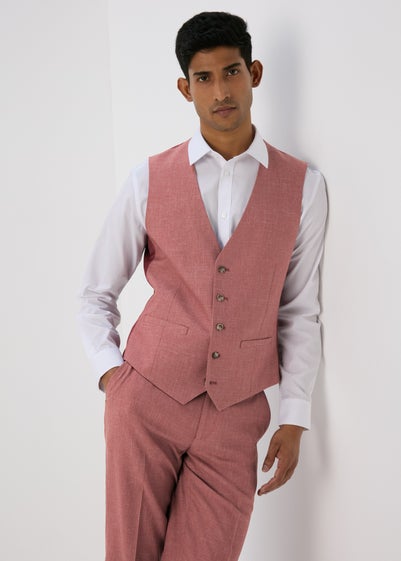 Taylor & Wright Parton Pink Slim Fit Waistcoat