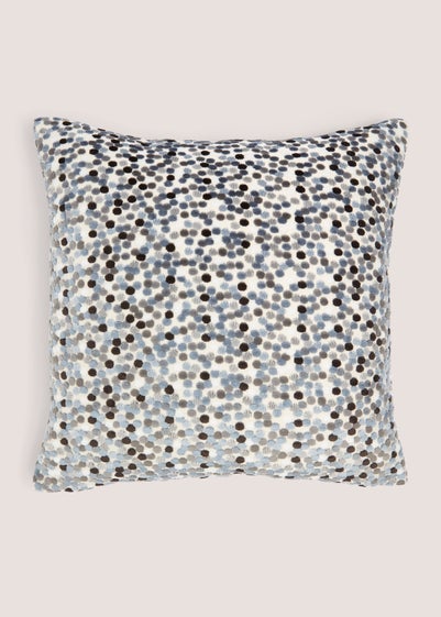 Grey Velvet Polka Dot Cushion (43cm x 43cm)