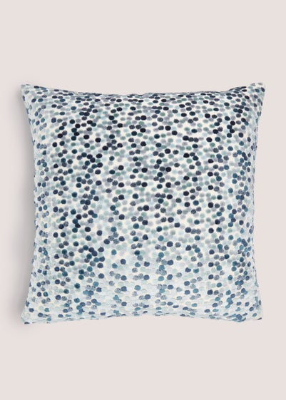 Teal Velvet Polka Dot Cushion (43cm x 43cm)