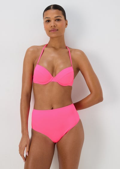 Swim Pink Plain Cupped Bikini Top - 32B