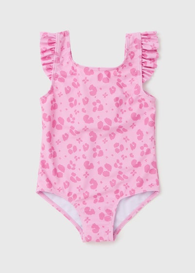 Girls Pink Leopard Swimsuit (1-7yrs)