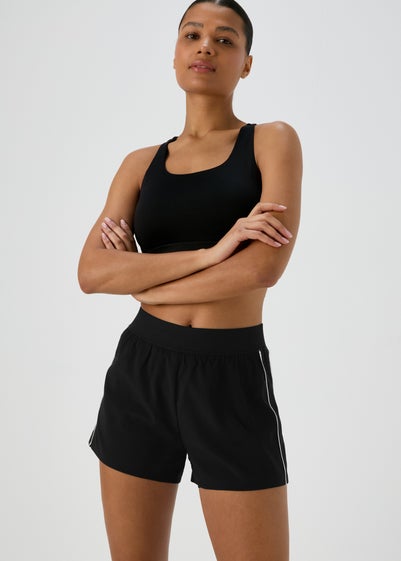 Souluxe Black Mono Panel 2 in 1 Shorts