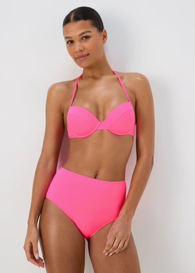 Pink High Waisted Brazilian Bottoms