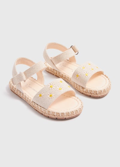 Girls Cream Daisy Espadrille Sandals (Younger 4-12)