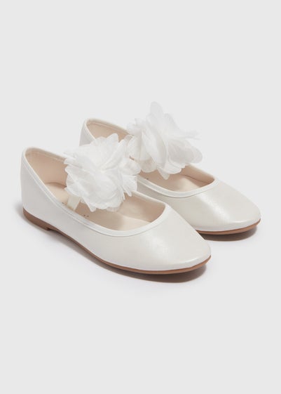 Girls White Floral Ballet Sandals (Younger 10-Older 5) - Size 11 Infants