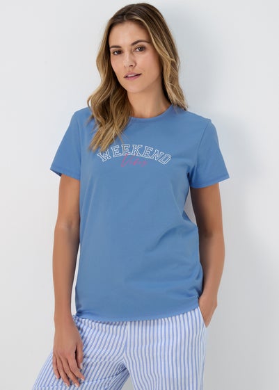 Blue Weekend Vibes Pyjama T-Shirt - Small